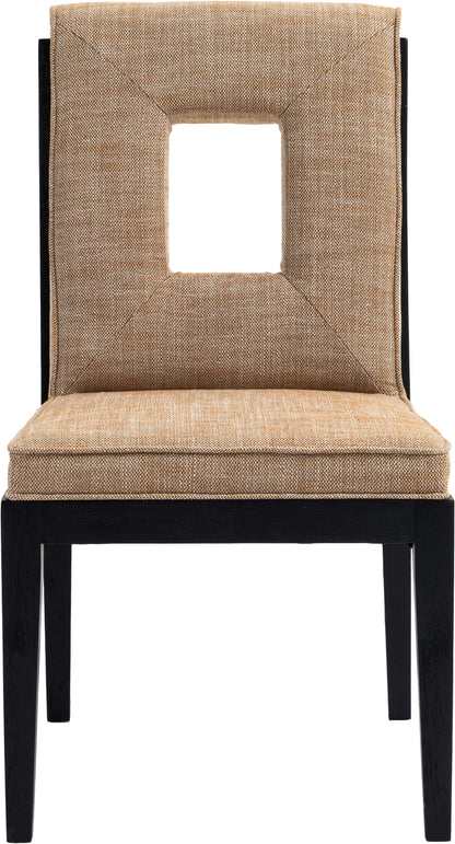 Madrid Cognac Linen Textured Fabric Dining Side Chair