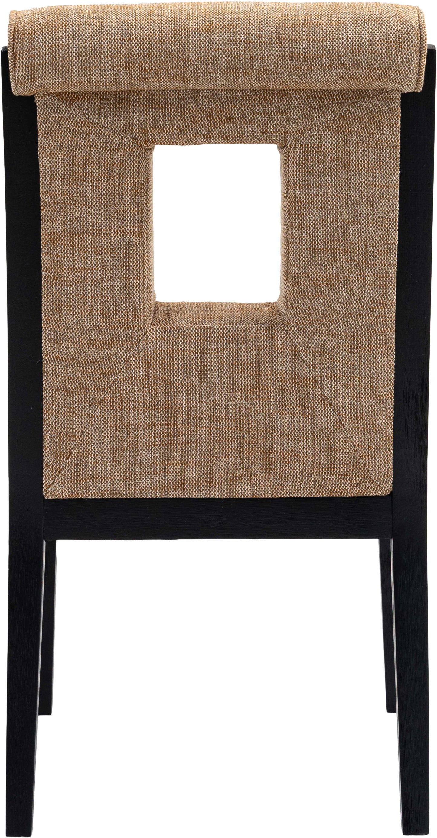 madrid cognac linen textured fabric dining side chair