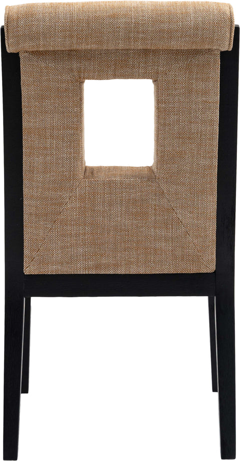 Madrid Cognac Linen Textured Fabric Dining Side Chair