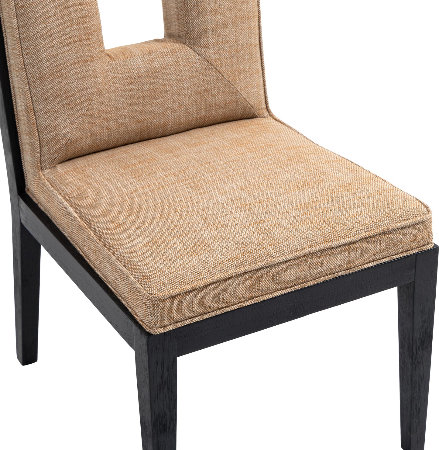 madrid cognac linen textured fabric dining side chair