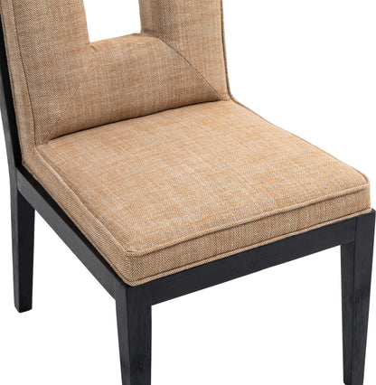 Madrid Cognac Linen Textured Fabric Dining Side Chair