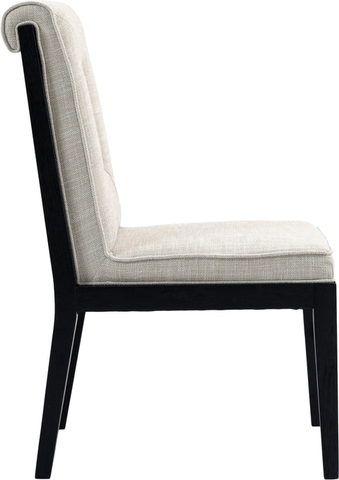Kellan Cream Linen Textured Fabric Upholstered Dining Side Chair , 2-Piece (Style 2)