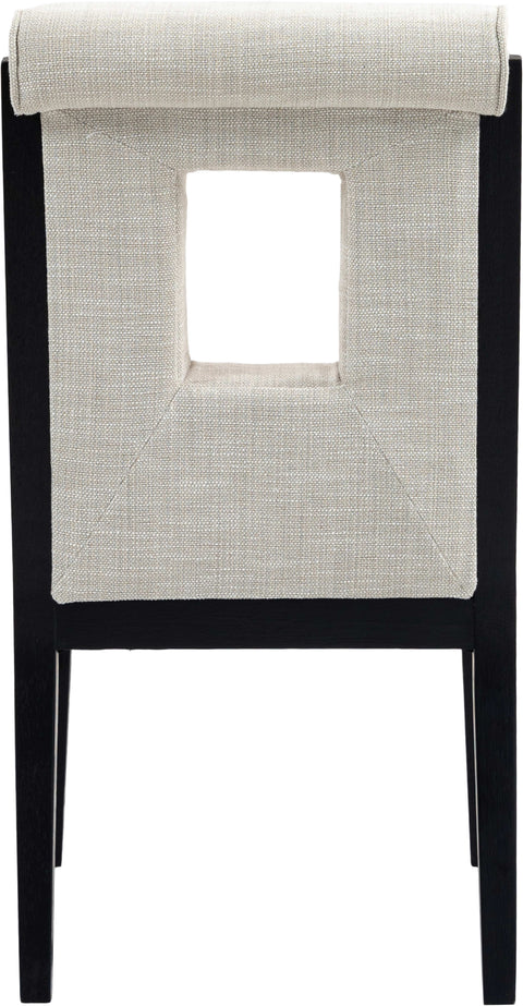 Kellan Cream Linen Textured Fabric Upholstered Dining Side Chair , 2-Piece (Style 2)