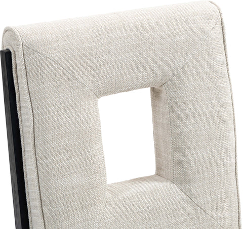 Kellan Cream Linen Textured Fabric Upholstered Dining Side Chair , 2-Piece (Style 2)