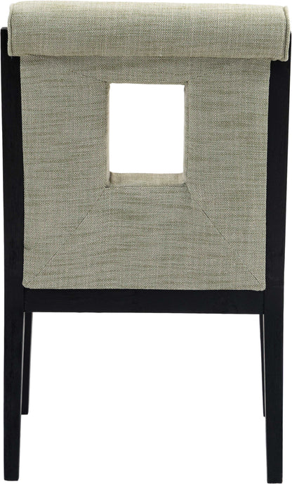 Madrid Green Linen Textured Fabric Dining Arm Chair