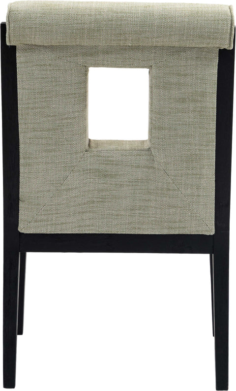 Madrid Green Linen Textured Fabric Dining Arm Chair