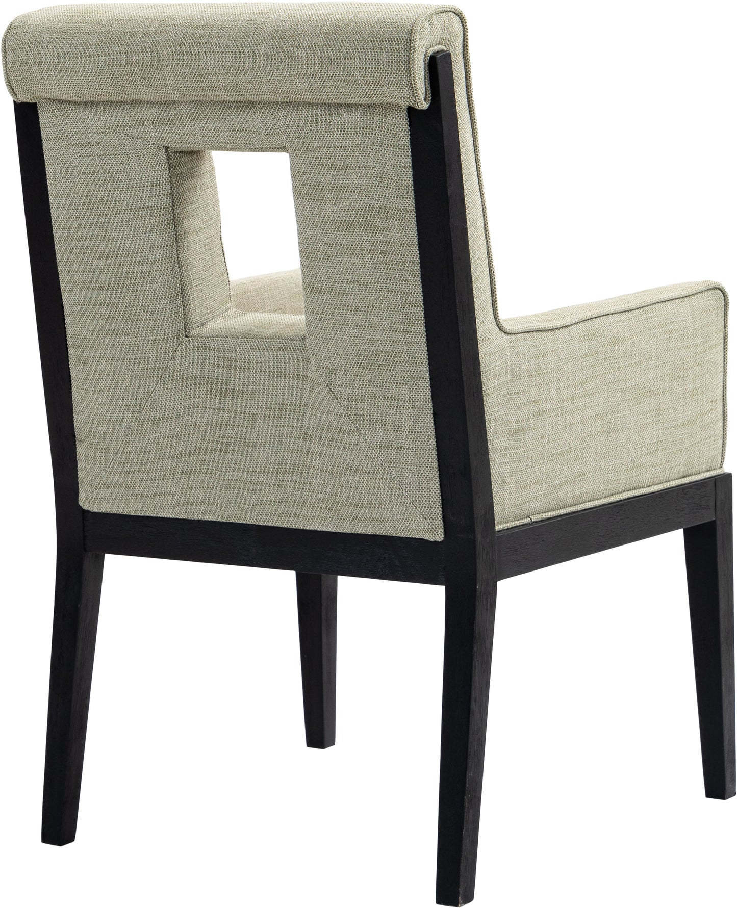 madrid green linen textured fabric dining arm chair