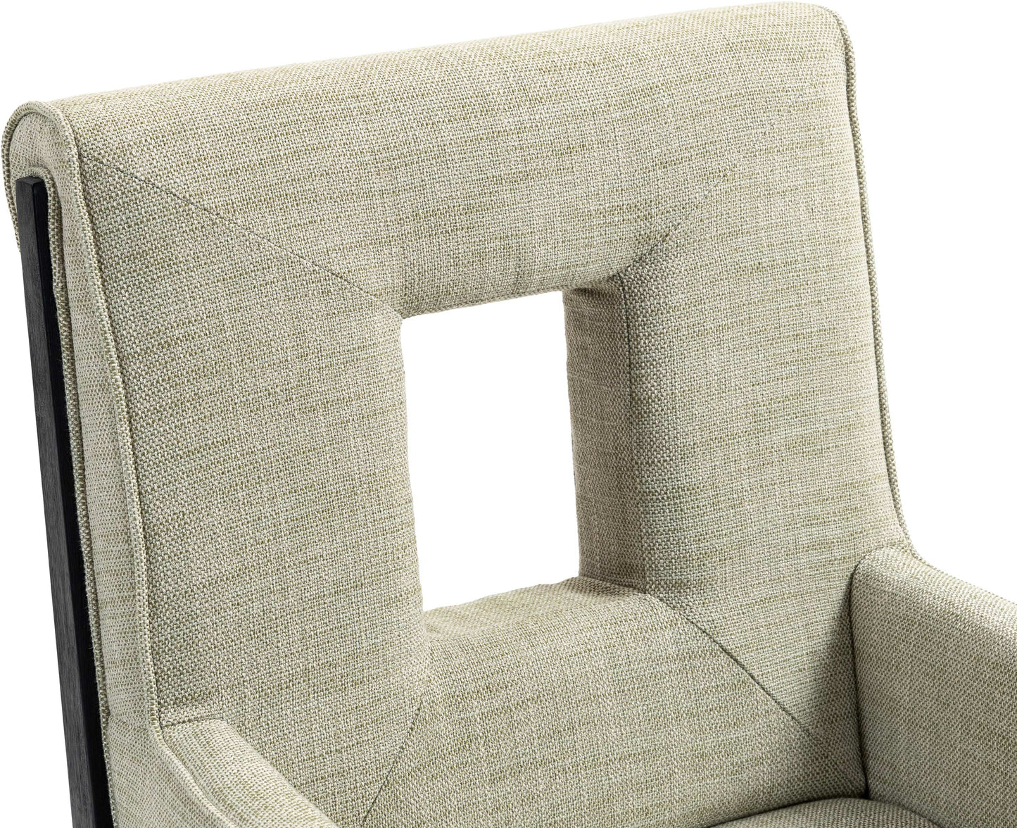 madrid green linen textured fabric dining arm chair