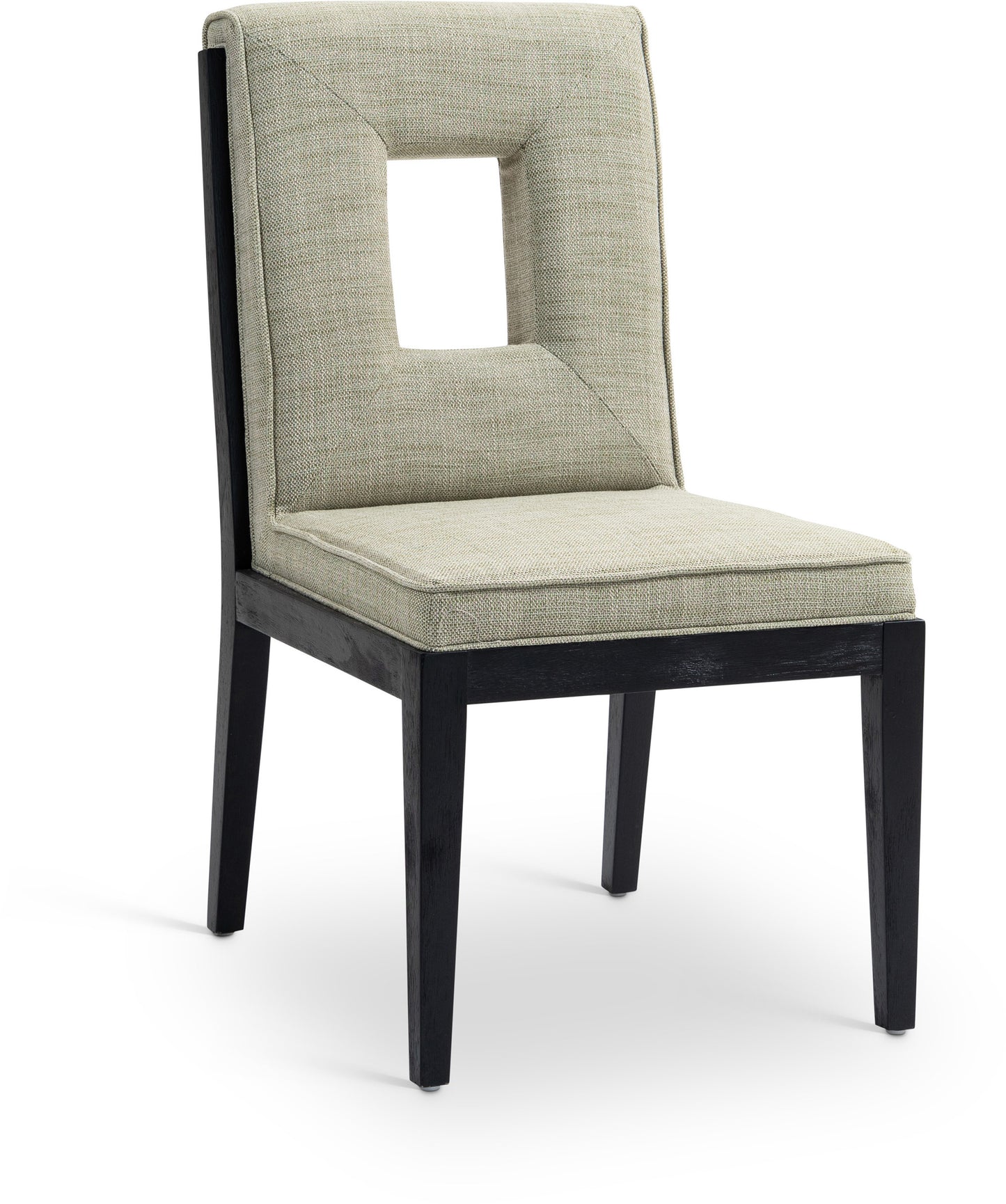 madrid green linen textured fabric dining side chair