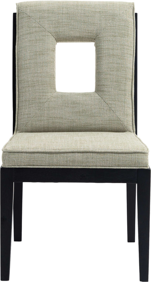 Madrid Green Linen Textured Fabric Dining Side Chair