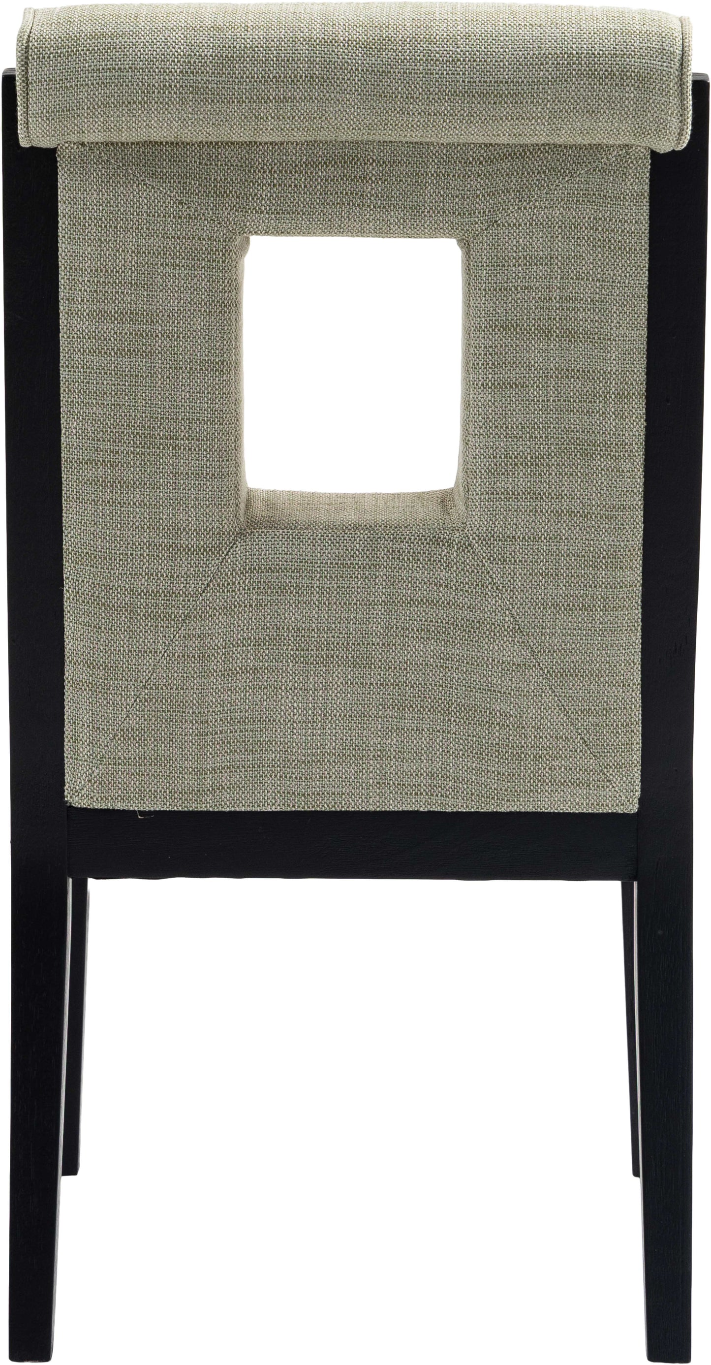 madrid green linen textured fabric dining side chair