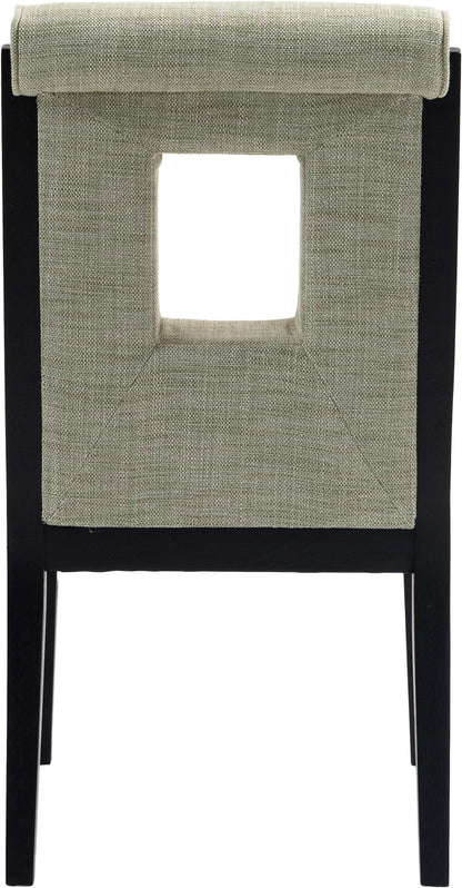 Madrid Green Linen Textured Fabric Dining Side Chair