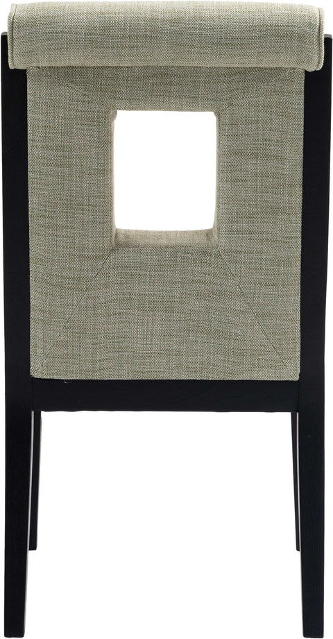 Madrid Green Linen Textured Fabric Dining Side Chair