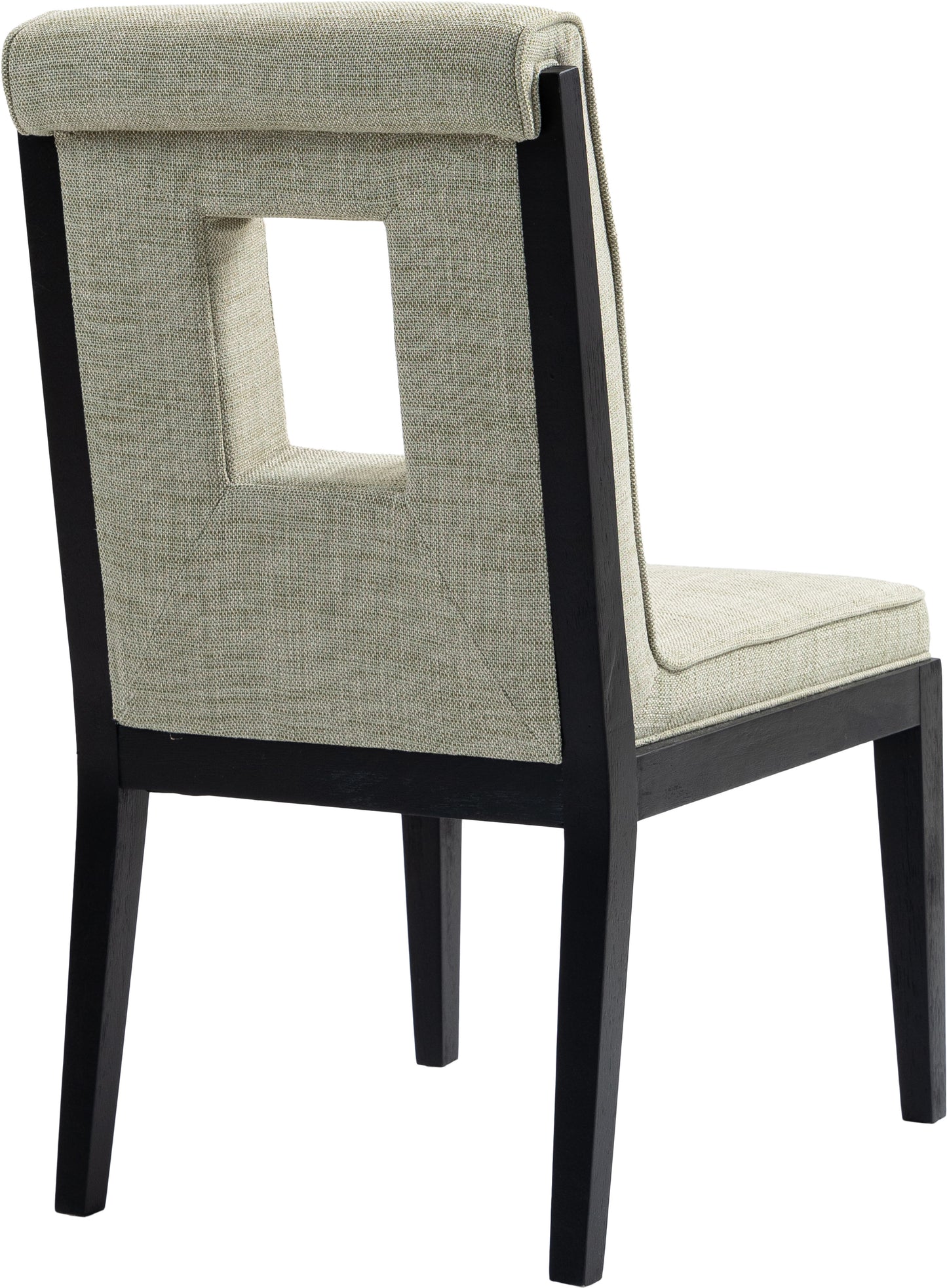 madrid green linen textured fabric dining side chair