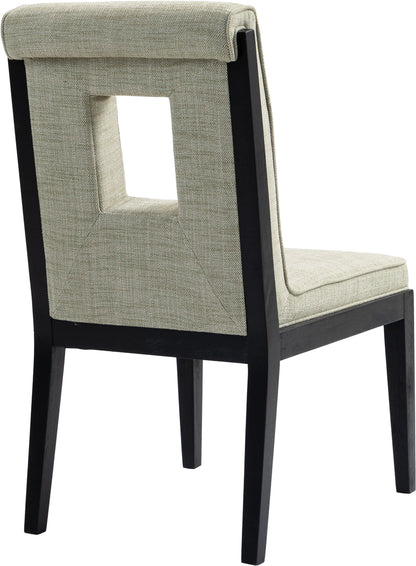 Madrid Green Linen Textured Fabric Dining Side Chair