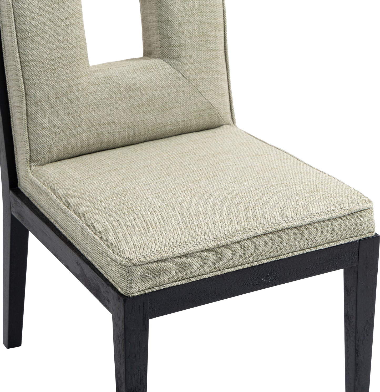 madrid green linen textured fabric dining side chair