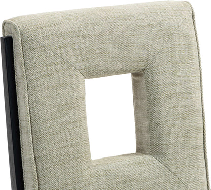 Madrid Green Linen Textured Fabric Dining Side Chair