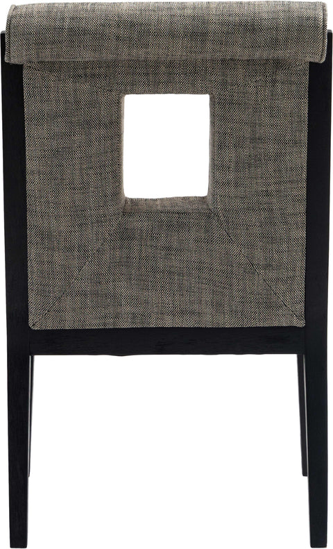 Kellan Grey Linen Textured Fabric Upholstered Dining Arm Chair , 1 Piece (Style 2)