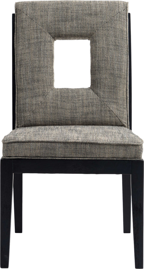 Kellan Grey Linen Textured Fabric Upholstered Dining Side Chair , 2-Piece (Style 2)