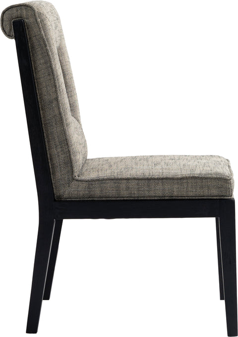 Kellan Grey Linen Textured Fabric Upholstered Dining Side Chair , 2-Piece (Style 2)