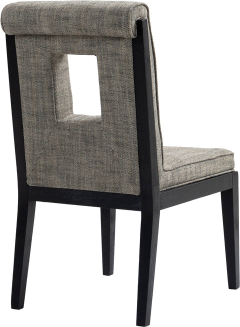 Kellan Grey Linen Textured Fabric Upholstered Dining Side Chair , 2-Piece (Style 2)
