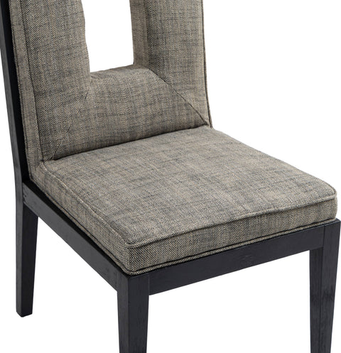 Kellan Grey Linen Textured Fabric Upholstered Dining Side Chair , 2-Piece (Style 2)