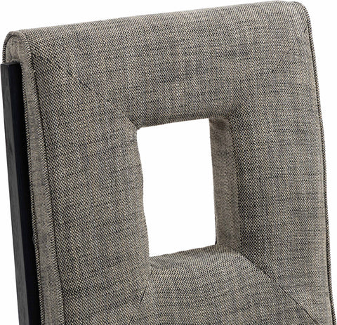 Kellan Grey Linen Textured Fabric Upholstered Dining Side Chair , 2-Piece (Style 2)