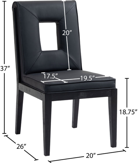 Kellan Black Vegan Leather Upholstered Dining Side Chair , 2-Piece (Style 2)