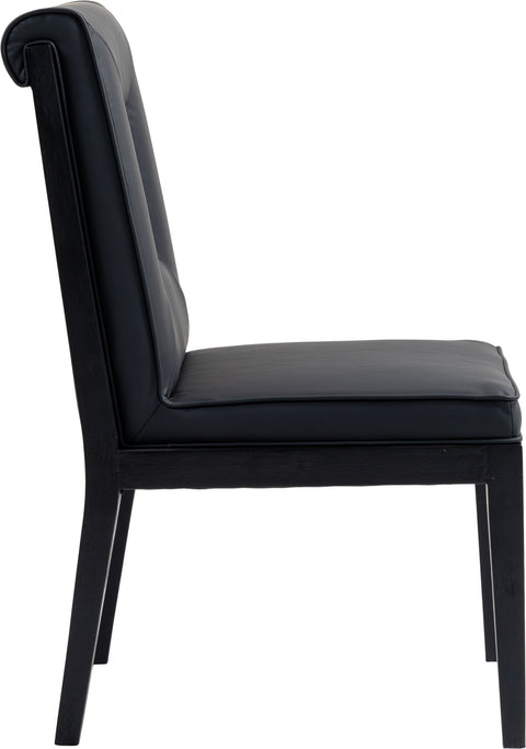 Kellan Black Vegan Leather Upholstered Dining Side Chair , 2-Piece (Style 2)