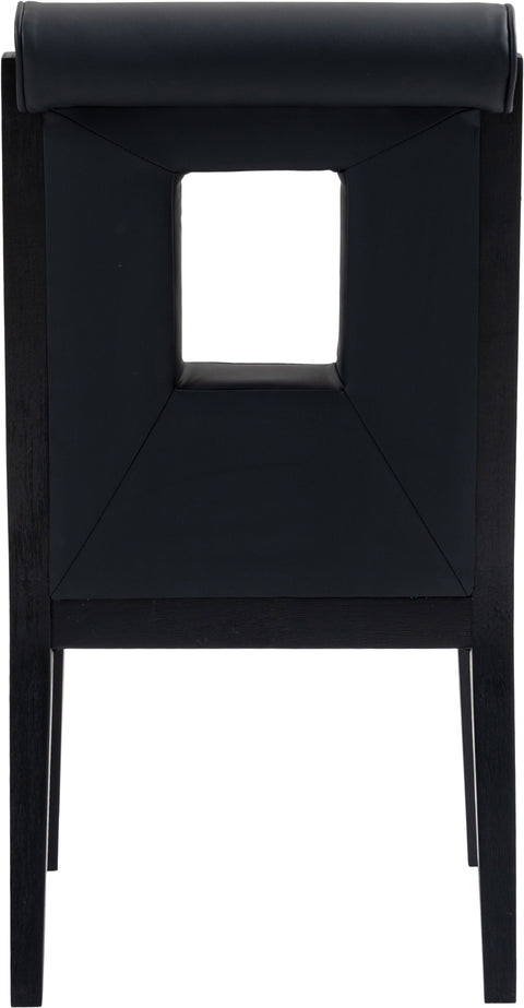Kellan Black Vegan Leather Upholstered Dining Side Chair , 2-Piece (Style 2)