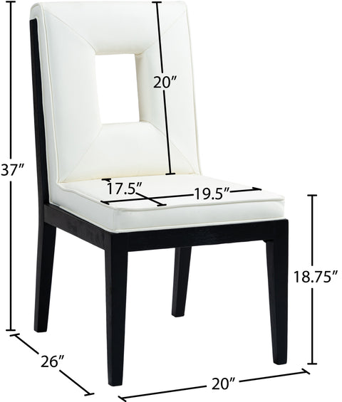 Kellan Cream Vegan Leather Upholstered Dining Side Chair , 2-Piece (Style 2)