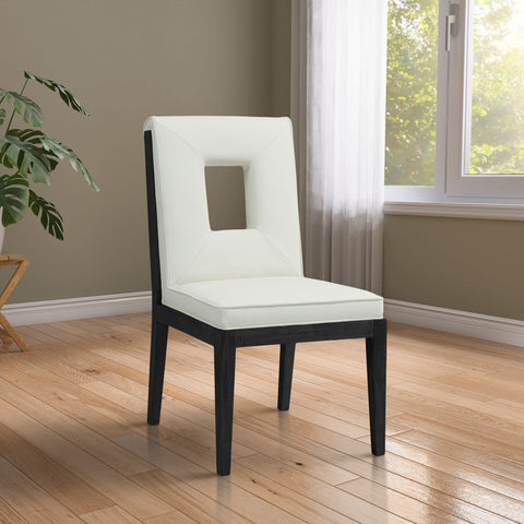Kellan Cream Vegan Leather Upholstered Dining Side Chair , 2-Piece (Style 2)