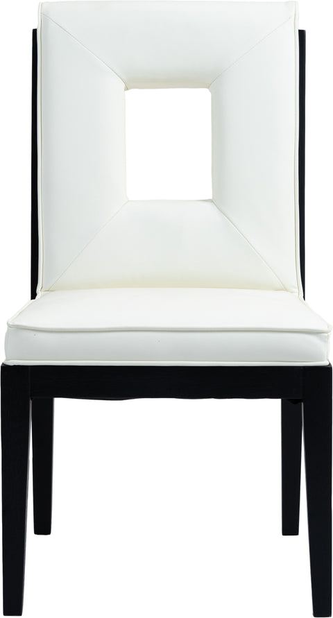 Kellan Cream Vegan Leather Upholstered Dining Side Chair , 2-Piece (Style 2)