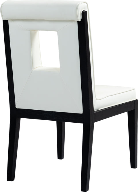 Kellan Cream Vegan Leather Upholstered Dining Side Chair , 2-Piece (Style 2)