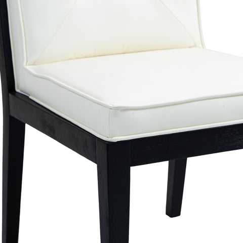 Kellan Cream Vegan Leather Upholstered Dining Side Chair , 2-Piece (Style 2)