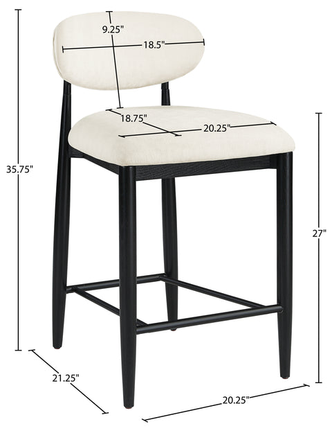 Harlow Beige Performance Fabric Upholstered Stool , 1 Piece (Style 3)