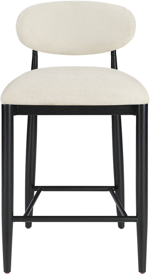 Harlow Beige Performance Fabric Upholstered Stool , 1 Piece (Style 3)