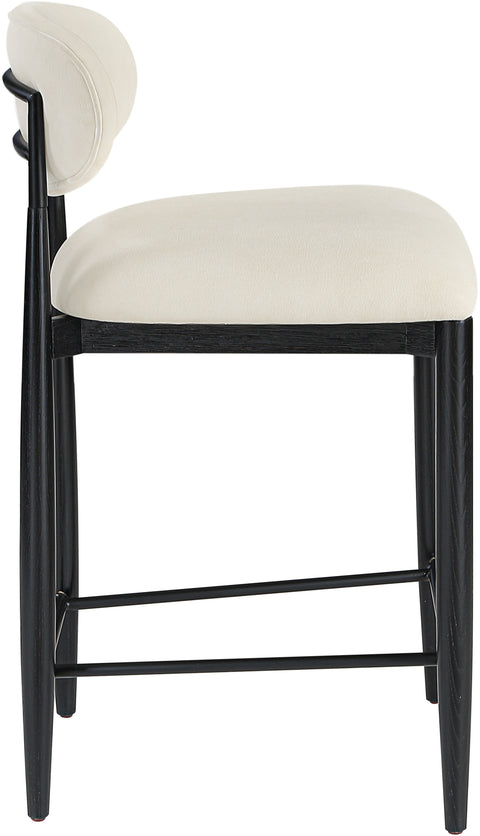 Harlow Beige Performance Fabric Upholstered Stool , 1 Piece (Style 3)