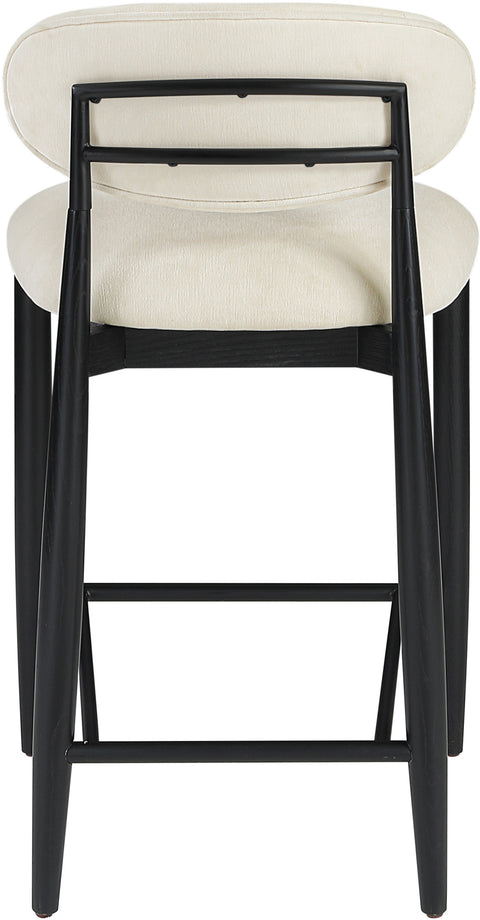 Harlow Beige Performance Fabric Upholstered Stool , 1 Piece (Style 3)