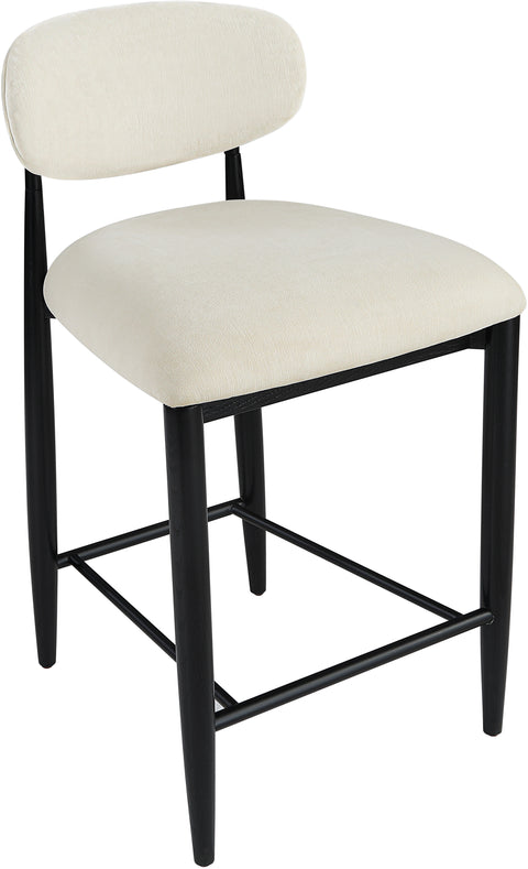 Harlow Beige Performance Fabric Upholstered Stool , 1 Piece (Style 3)