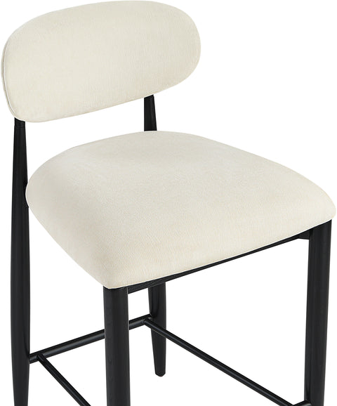 Harlow Beige Performance Fabric Upholstered Stool , 1 Piece (Style 3)