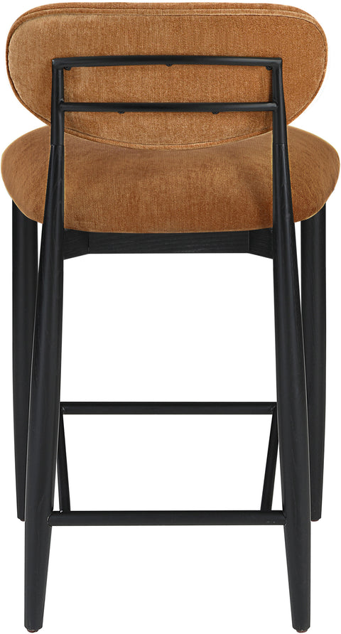 Harlow Cognac Performance Fabric Upholstered Stool , 1 Piece (Style 3)