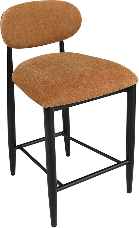 Harlow Cognac Performance Fabric Upholstered Stool , 1 Piece (Style 3)