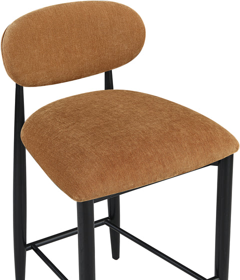 Harlow Cognac Performance Fabric Upholstered Stool , 1 Piece (Style 3)