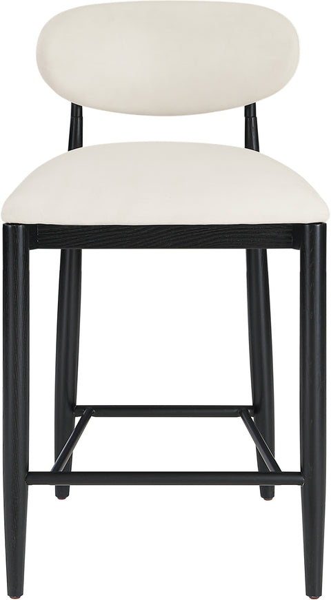 Harlow Cream Performance Fabric Upholstered Stool , 1 Piece (Style 5)