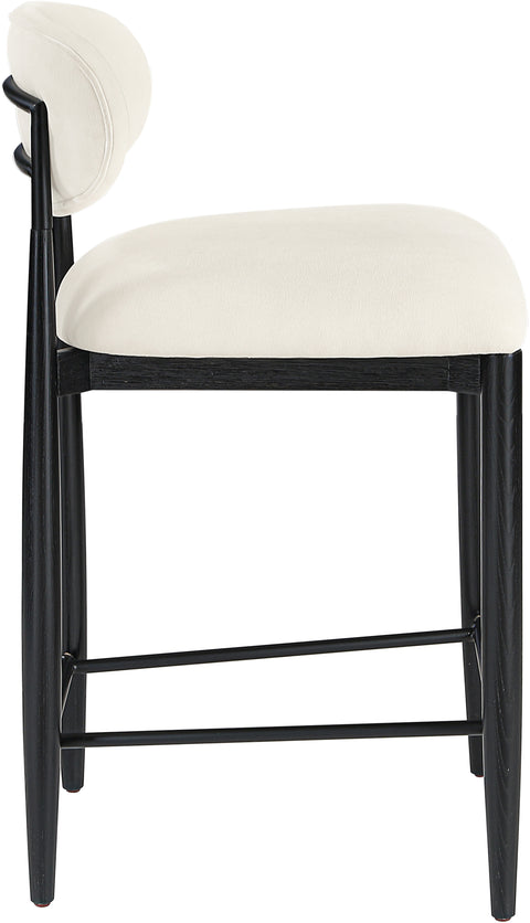 Harlow Cream Performance Fabric Upholstered Stool , 1 Piece (Style 5)