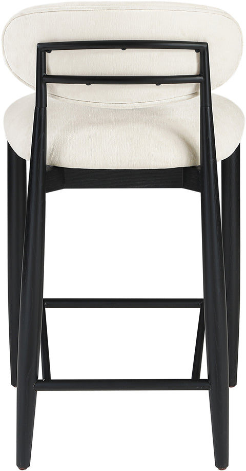 Harlow Cream Performance Fabric Upholstered Stool , 1 Piece (Style 5)