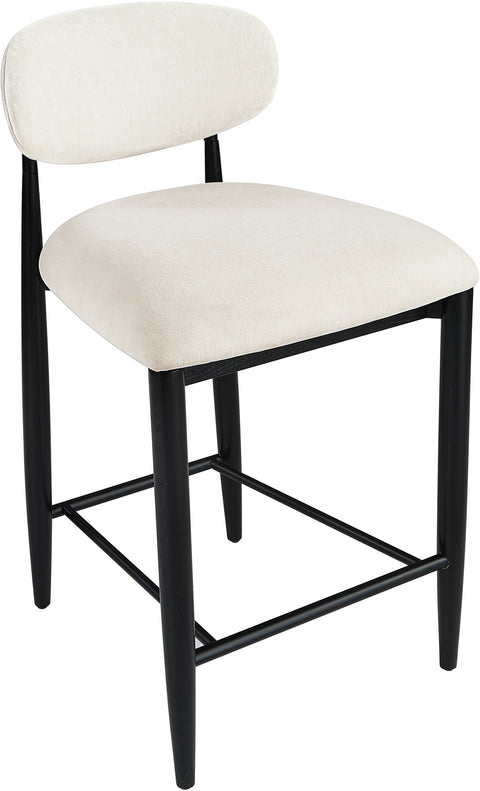 Harlow Cream Performance Fabric Upholstered Stool , 1 Piece (Style 5)