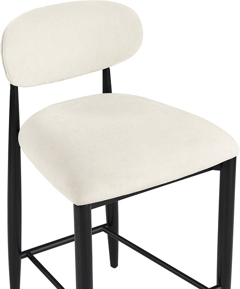 Harlow Cream Performance Fabric Upholstered Stool , 1 Piece (Style 5)