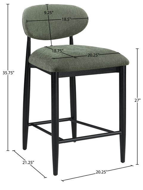 Harlow Olive Performance Fabric Upholstered Stool , 1 Piece (Style 4)
